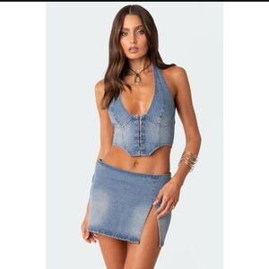 COPY - Lace up Denim Corset